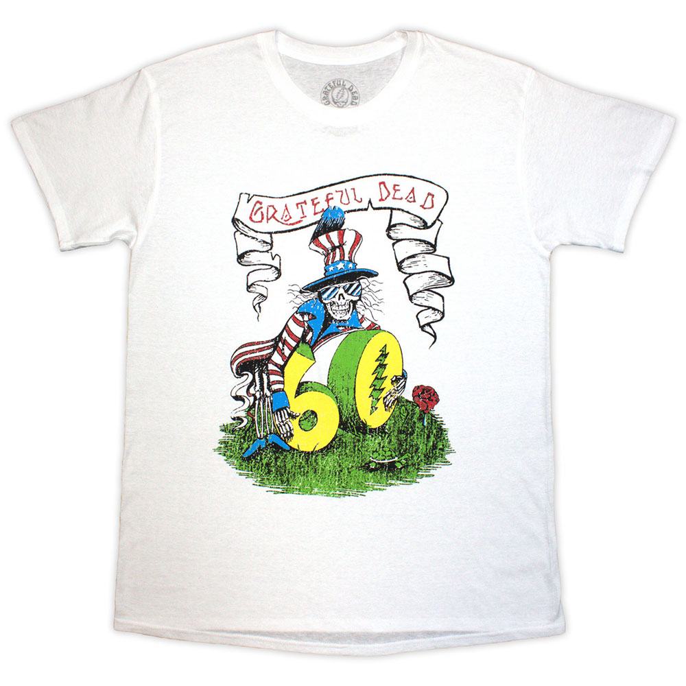 Grateful Dead - 60th Rose Pose Heren T-shirt - Wit